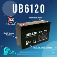 Съвместима Emergilite DSE батерия - заместваща UB универсална запечатана батерия с оловна киселина - Включва два терминални адаптера F до F