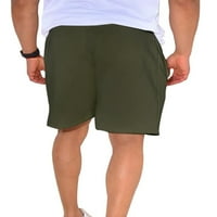 Sanviglor Men's Beach Shorts Solid Color Summer Short Pants Еластична талия дъна Класически плажове ваканционни мини панталони армия зелено s