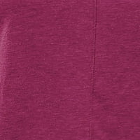 Циндисус жени тениска дълъг ръкав тениска Плътен цвят чай шезлонг туника блуза ежедневни върхове роза червен хл