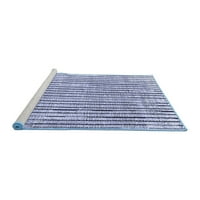 Ahgly Company Machine Pashable Indoor Rectangle Solid Blue Modern Area Rugs, 5 '7'