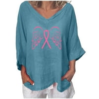Фиторон рак на гърдата ризи за жена-хлабав годни Розова Панделка падащи върхове екипажа ръкав плюс размер удобен случайни Тениски Пуловер Момичета Суитчъри подар?