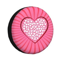 Дуже водоустойчив капак на резервната гума, розово сърце любов щампи Регулируеми Калъфи за джип ремарке каравана джип кола