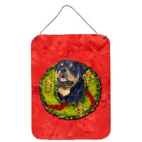 Carolines Treasures SS4211DS Rottweiler Cristmas reath Wall или Voice Hanging щампи, 12x16, многоцветни