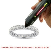 Карат кръгла изрязана лаборатория Създадена Moissanite Diamond Full Eternity Подредена сватбена лента пръстен в 14K твърди бижута от бяло злато за жени -6