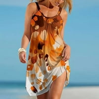 дамски летни Ежедневни рокли за суинг танк плажно покритие широка рокля, оранжево