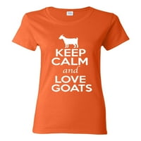 Дамите пазят спокойствие и обичат козе животински тениски тениски
