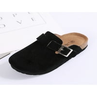 Fangasis Boys Girls Clogs Beach Slides Summer Mules Детски ежедневни обувки на закрито на открито неплъзгащо се приплъзване на крака черно 1y