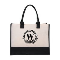 Организация и съхранение Dyttdo Women's Fashion Canvas Чанта за памучно платно от плажна чанта на плажа модна европейска и американска модна чанта платно за пазаруване разходи спестяване в продажба