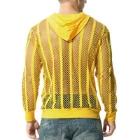 Leey-World Graphic Hoodies for Men Men's Cable Knit Crewneck Пуловер пуловери Кашмир Вълна смесена Rela Fit Knitwear Yellow, L