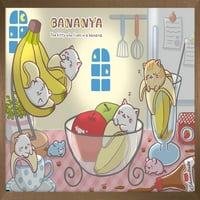 Bananya - Плакат за дрямка, 14.725 22.375 рамка