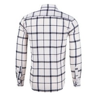 Мъжки спортни ризи карирани отпечатани якички с дълъг ръкав отворен тънък памук мода свободни ежедневни дрехи домашни дрехи мека блуза