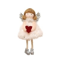 Heiheiup Angel Doll Висулка Дърво Висящи орнаменти Коледни занаяти Декорации за Коледа Ден на благодарността Подаръци Розарий мъниста за кола