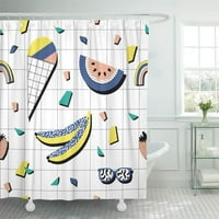 Скандинавски летен сладолед диня и банан в ретро модел баня декор баня завеса за душ
