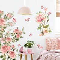 Heiheiup розова розова пеперуда спалня игрална спалня хол веранда домашна декорация на стена стена стикер момиче стаи за стена