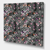 Дизайнарт 'Геометрия Розови Звезди С Пресичащи Се Кръгове' Модерно Платно Принт За Стена