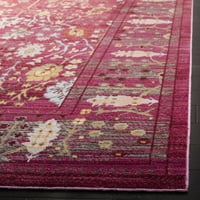 Валенсия Григор Традиционен килим от полиестер, Fuchsia multi, 6'7 6'7 квадрат