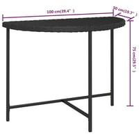 Suzicca Patio Table Black 39.4 x19.7 x29.5 Poly Rattan