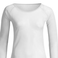 Зимни дрехи за дамски клирънс жени, които проникват през дълъг ръкав безпроблемна ръка за оформяне на ръката Топ мрежеста риза Блуза флаш кирки