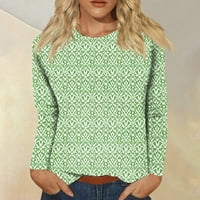 Ризи С Дълъг Ръкав За Жени Сладък Печат Графични Тениски Блузи Ежедневни Плюс Размер Основни Върхове Пуловер