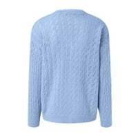 Pimfylm Cardigan пуловери за жени плюс размер изрязано леко палто синьо