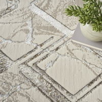 Nourison Glam Geometric Ivory Grey 9 '12' площ килим