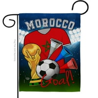 Флаг на Световната купа Мароко футболна градина x18. Двустранно банер на двора