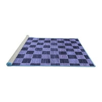 Ahgly Company Machine Wareable Indoor Square Checkered Blue Modern Area Rugs, 5 'квадрат