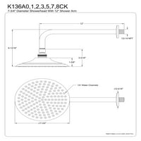 Kingston Brass K136A8CK SHOWER SCAPE 7-3 4 Месингова душ глава с 12 Ръка за душ, четка никел