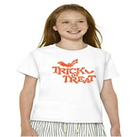 Честит трик за Хелоуин или лечение на прилепи Crewneck Тениски Момче момиче тийнейджър Бриско Марки l