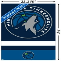 Минесота Тимбъруулвс - Плакат за стена на лого, 22.375 34