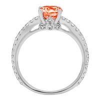 1.51ct кръгла изрязана червена симулирана диамант 18k бяло злато годишнина годежен пръстен размер 9.25