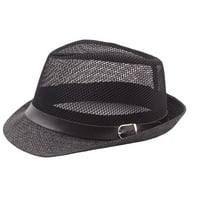 Bazyrey Unise Trilby Gangster Cap Beach Sun Straw Hat Band Sunhat