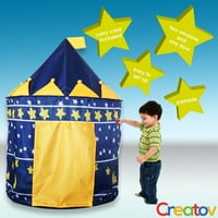 Децата играят палатка Момчета момичета Принц Хаус на закрито на открито синя сгъваема палатка с калъф от Creatov