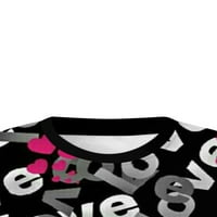 Женски ден на Свети Валентин пуловер пуловер от пуловер Crewneck Сърдечно писмо суичър по крикет гадже блузи върхове