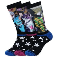 Пакет от чорапи на Roffatide Demon Slayer, аниме шарени цветни разтегателни атлетични чорапи Пълно облекчени чорапи на екипаж, унисекс, Shinobu + Giyuu + Tengen
