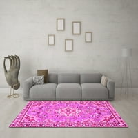 Ahgly Company Indoor Rectangle Medallion Pink Traditional Area Rugs, 7 '9'