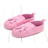 Малко дете деца мокасин обувки за първи проходилки за ясли обувки меки подметка апартаменти за преходни мокасини за бебета на розово неплъзгащо розово 6- месеца