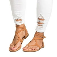Дамски широки ширини сандали жени лято нов модел бохемски плоско дъно удобни плажни сандали платформа сандали кафяви 9