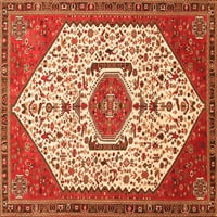 Ahgly Company Indoor Round Персийски оранжеви традиционни килими, 4 'кръг