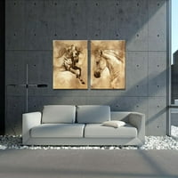 Платно стена изкуство без рерамки два панела върху платно стена изкуство модерни маслени картини декоративни абстрактни конни снимки за домашна хола спалня декор 50x