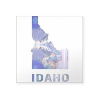 Cafepress - Стикер за карта на Айдахо - квадратен стикер 3 3