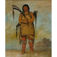 George Catlin Black Ornate Famed Double Matted Museum Art Print, озаглавен: Wah Chees, смел