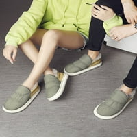 Wazshop възрастни и детски ботуши чехли комфорт чехли пухкави топли обувки леки плюшени облицовани зимни мокасини жени мъже домашни обувки уютно анти-плъзгане светло зелено 6
