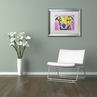 Търговска марка изобразително изкуство фокусирана яма платно изкуство от Дийн Русо, бял мат, сребърна рамка