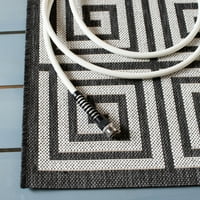 Beach House Edmon Geometric Indoor Outdoor Area Rug Светло сив въглен, 3 '5'