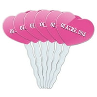 Olathe USA Heart Love Cupcake Picks Toppers - Комплект от 6