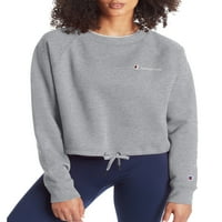 Шампион от женския кампус Fleece Cropped Crew, XS, Oxford Grey