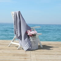 Linum Home Alara турски памучен монограмиран сив пестеливен плажен кърпа