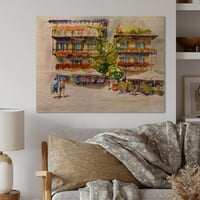 Art DesignArt 'Abstract Limone Sul Garda View' Традиционно изкуство на стената на дърва - естествено борова дървесина в. широк в. Високо