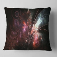 Дизайнарт Тъмно извънземно дигитално изкуство фрактално цвете - флорална възглавница-16х16